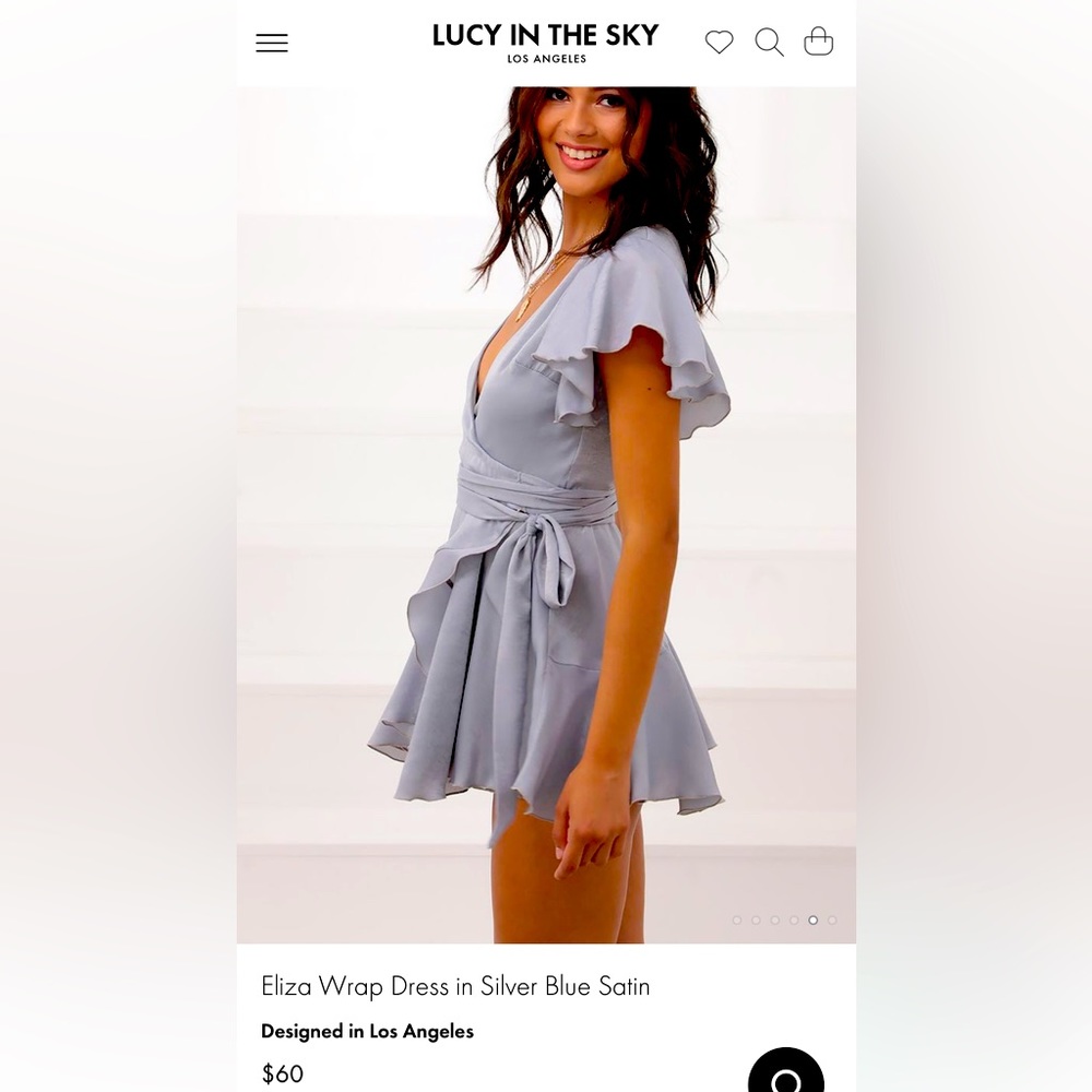 Lucy in the sky silver size small wrap dress. Never worn